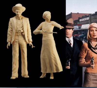 1/64 Resin Bonnie and Clyde 2 Figures Unpainted