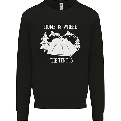 Home Is Where the Tent Is Lustiges Camping Kinder Sweatshirt Pullover