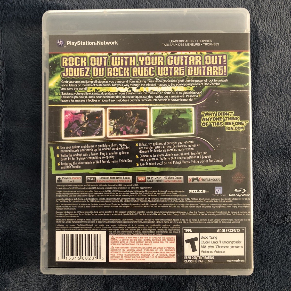 Rock of the Dead (Sony Playstation 3, PS3) CIB Complete & Tested