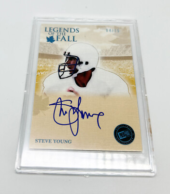 STEVE YOUNG 2011 Press Pass Legends of the Fall Autographed Football Card 4/15