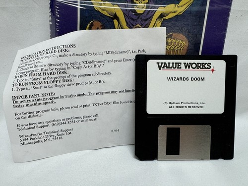 Value Works Wizard's Doom - PC IBM DOS VGA 3.5" Maze Vintage Action Arcade Game - Picture 3 of 13