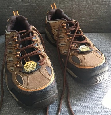skechers steel toe hombre marron