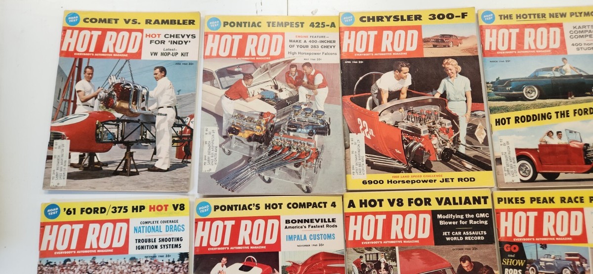 Lot of (12) 1960 Hot Rod Magazine Issues - All Months Jan Feb Mar