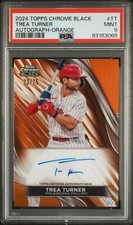 2024 Topps Chrome Black Orange Trea Turner PSA 9 MINT Auto 3/25