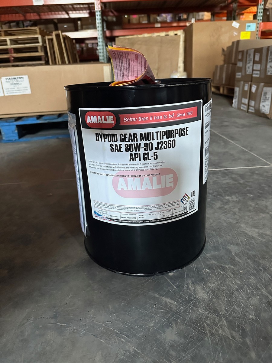 5 Gallons Amalie Hypoid Multipurpose Gear Oil SAE 80W-90 J2360 API