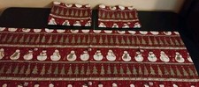 Set Of 3 Valances Snowman Christmas Trees 45"x15" Each