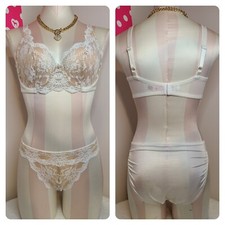 New VTG Victoria's Secret Lace Bra/ Panty Set Size 34C/sm   