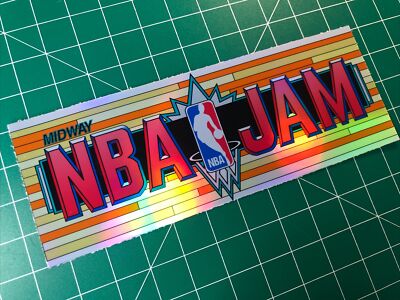NBA Jam Arcade Marquee 2.15x5.75  Sticker Decal Holographic Glossy Vinyl
