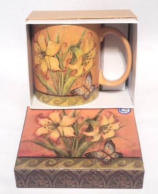 2008 Lang Coffee Mug 12 Oz. Ceramic ''Tiger Lilies'' By Susan Winget in box, NOS