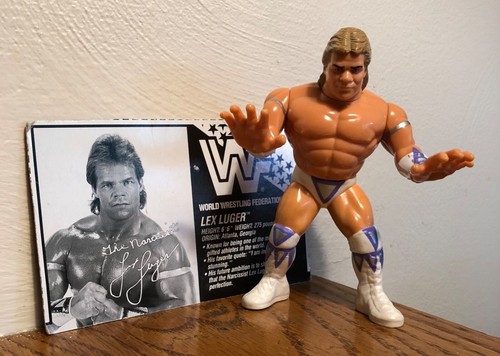 LEX LUGER nice RARE wwf wrestling legend FIGURE w/...