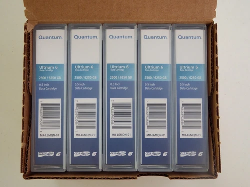 Box of 5 x Quantum LTO-6/Ultrium-6 Data Tapes/Cartridges 2.5/6TB MR-L6MQN-01 NEW