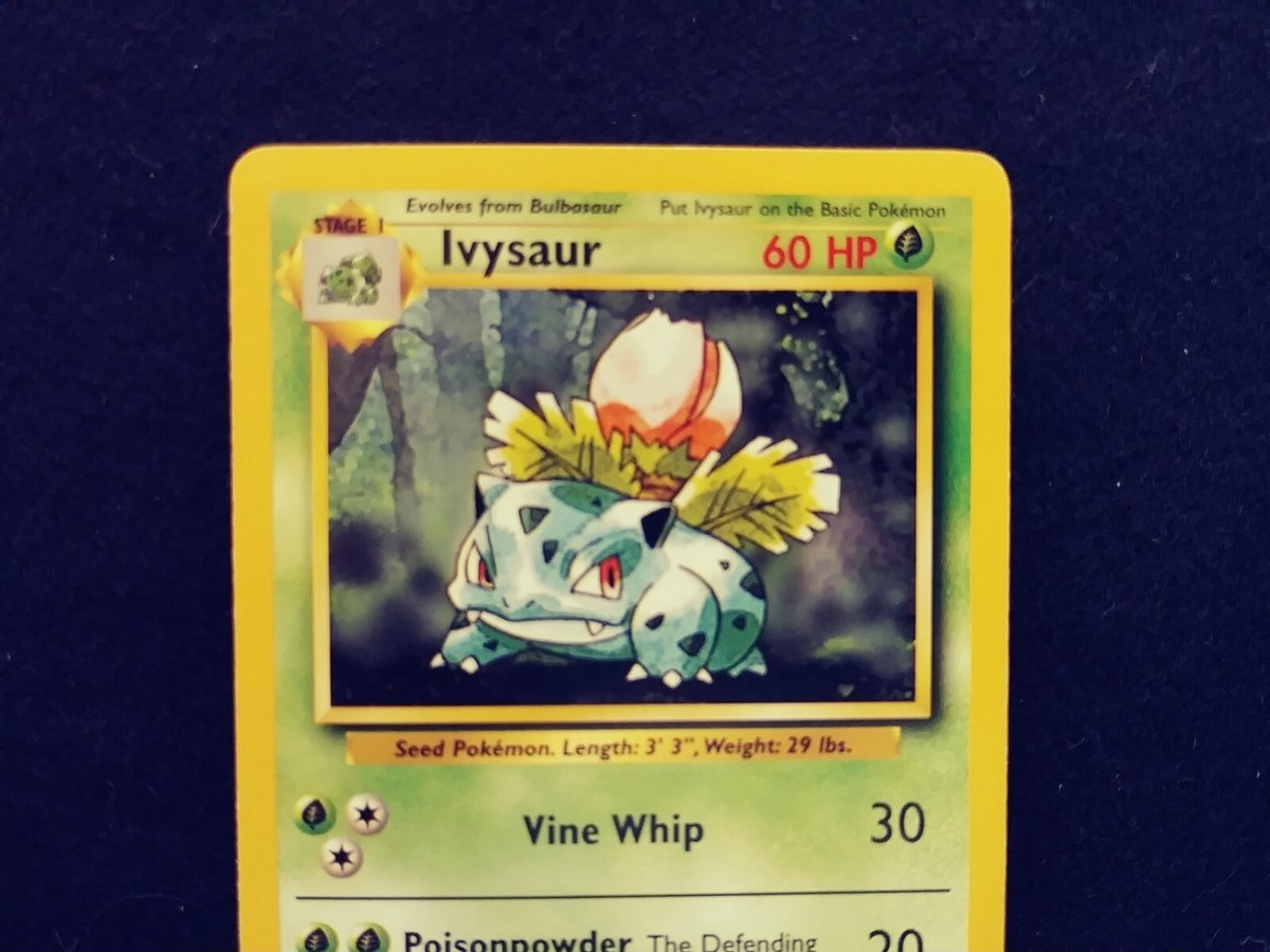 Vintage Ivysaur 30/102 Pokemon Base Set Card 1995, 96, 98