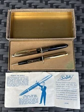 Scripto Fountain Pen & Mechanical Pencil Set wBox Easton PA Presige Advertising