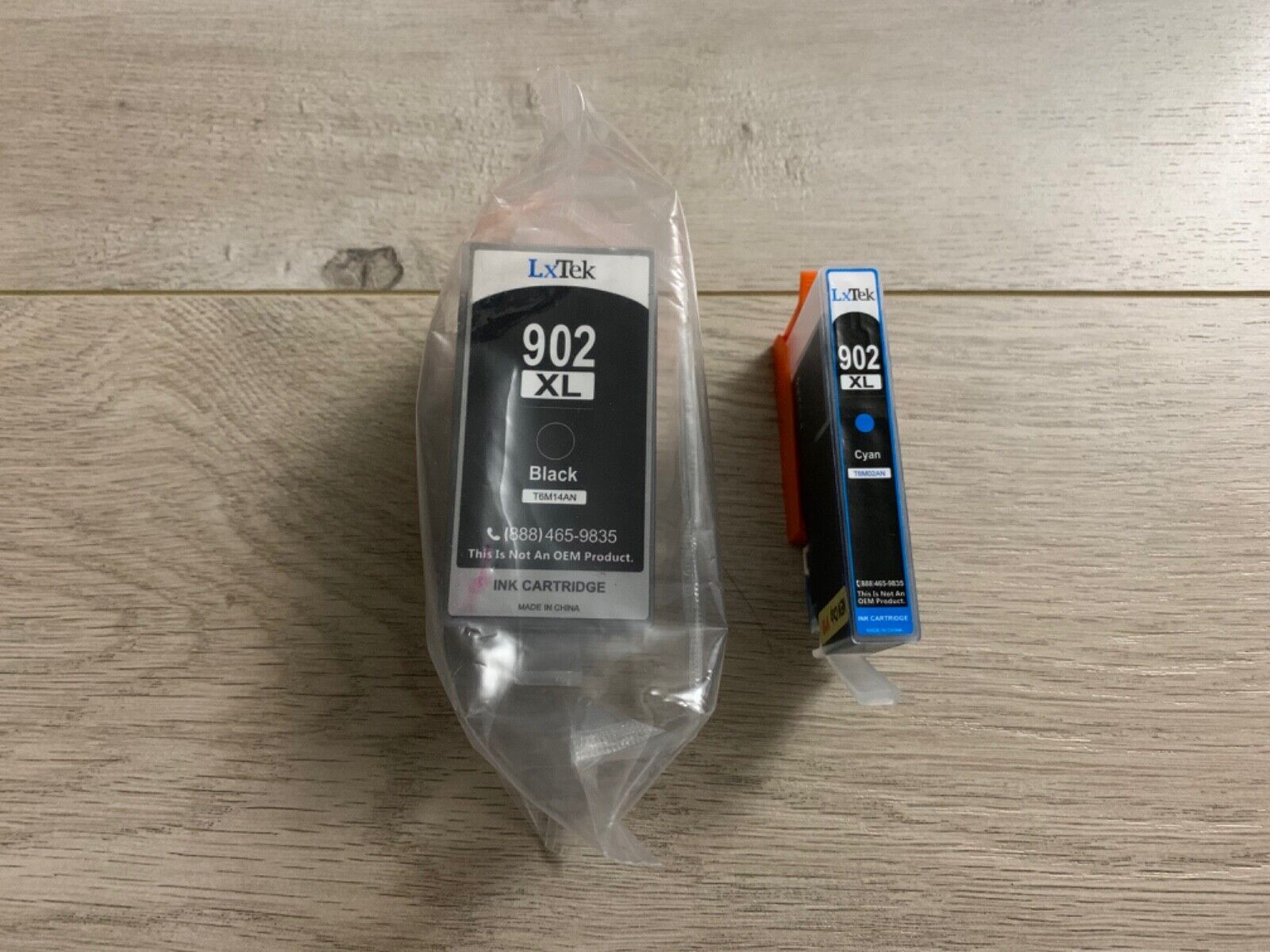 2-Pack LxTek Black + Cyan Ink Cartridge Replacement for HP 902XL 902 XL