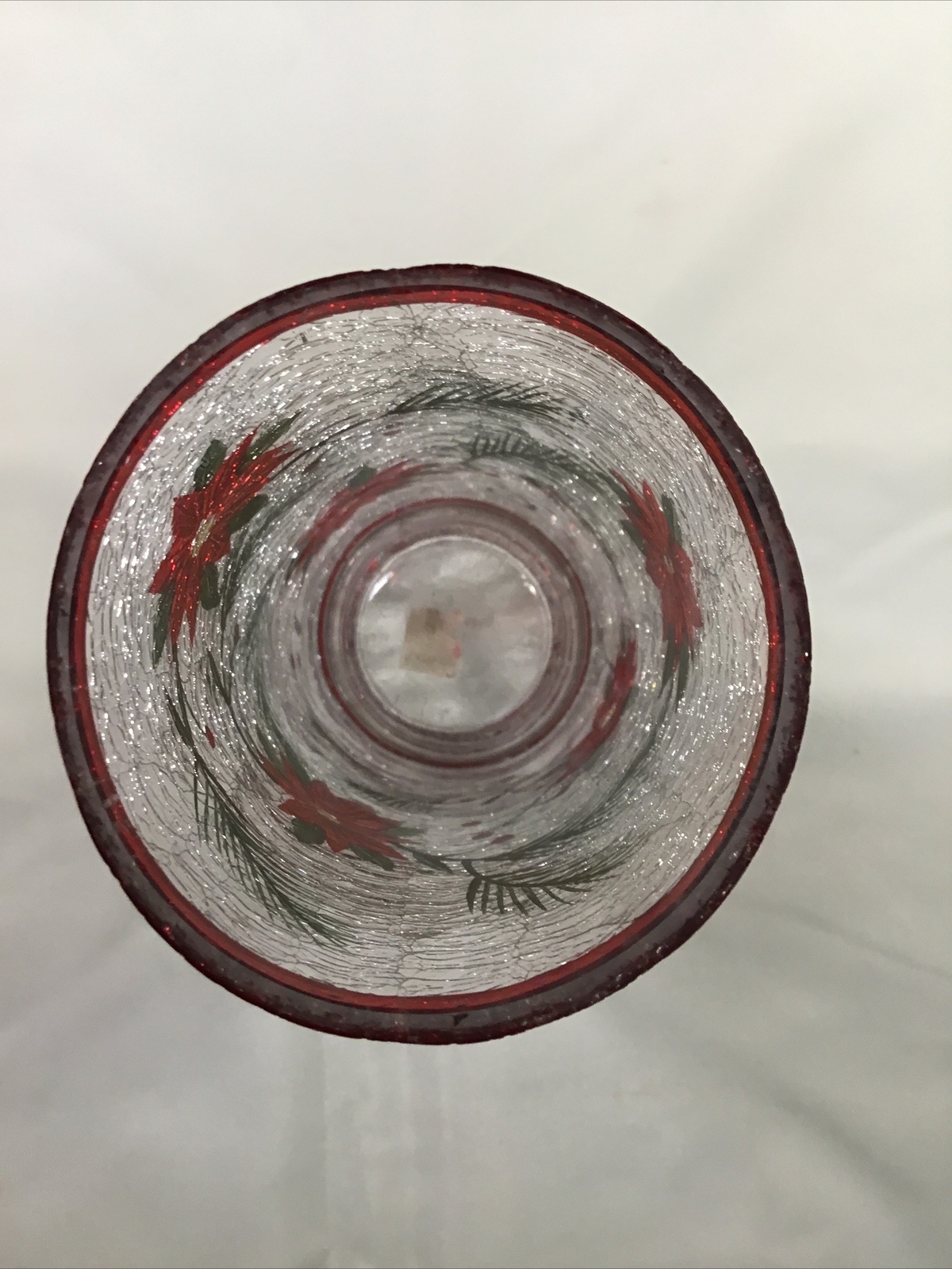 Yankee Candle Crackle Glass Poinsettia Candle Holder eBay