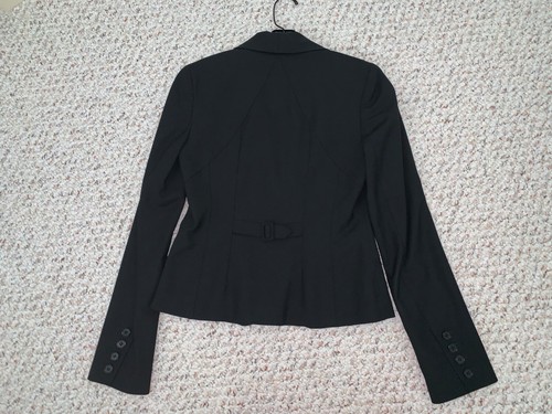 Theory Size 2 Black Blazer Wool Blend Becky W Tailor One Button Faux Pockets EUC - Picture 6 of 8