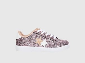 girls gold glitter sneakers