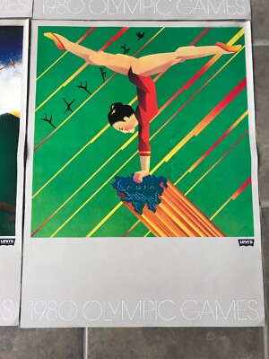 Set of 6 Levi's Jeans 1980 Moscow Olympic Games Posters Gymnastics