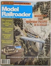 Model Railroader Magazine February 1986 Western Pacific Z Scale