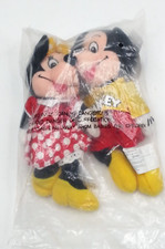 2 Vintage New Old Stock Sealed Minnie Mickey Mouse Bean Bag Plush Dolls Disney