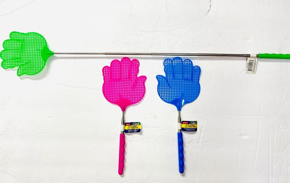 3 Pack Extendable Fly Swatter Mosquito Bug Telescopic Expand Control