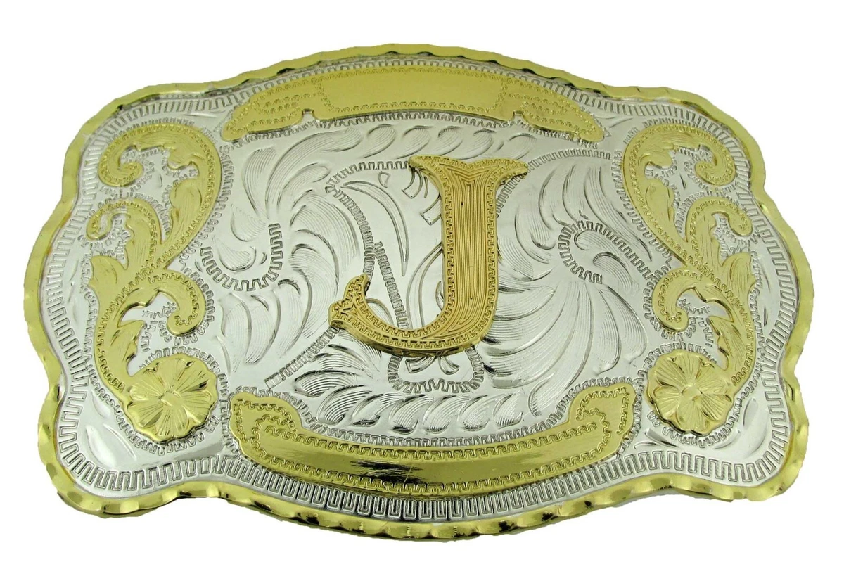 JEAN'S FRIEND also Stock in US Initial Letter J Cowboy Cowgirl Western Belt Buckle