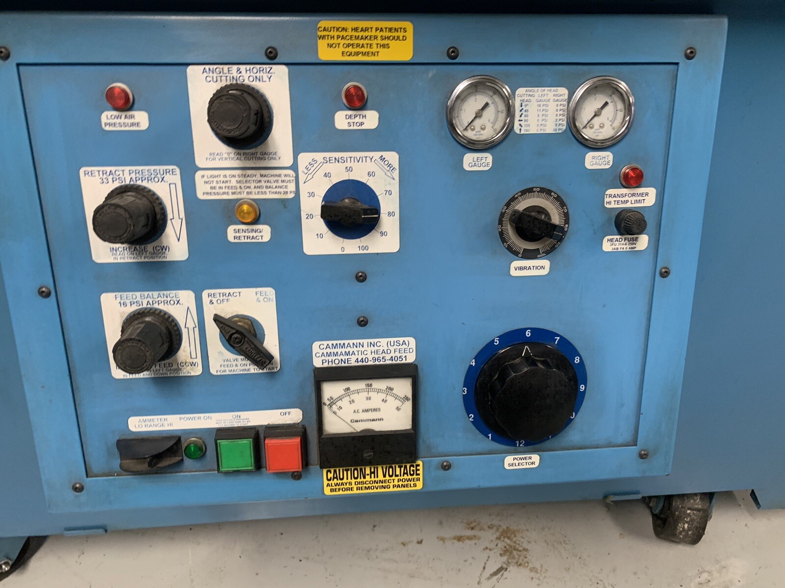 15 KVA Cammann DOWNFEED, TAP BURNER DISINTEGRATER, 30" x 52" TABLE C28