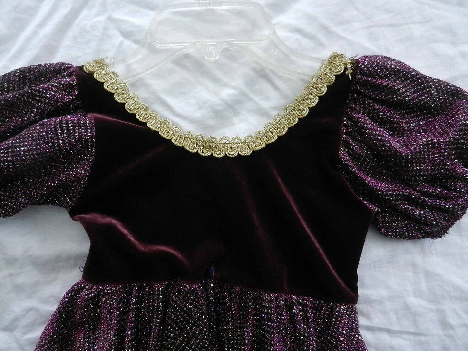 Vestido Disfraz Estilo Princesa Púrpura con Falda de Cuentas de Leos Ropa de Baile Juvenil  Foto 3 de 4