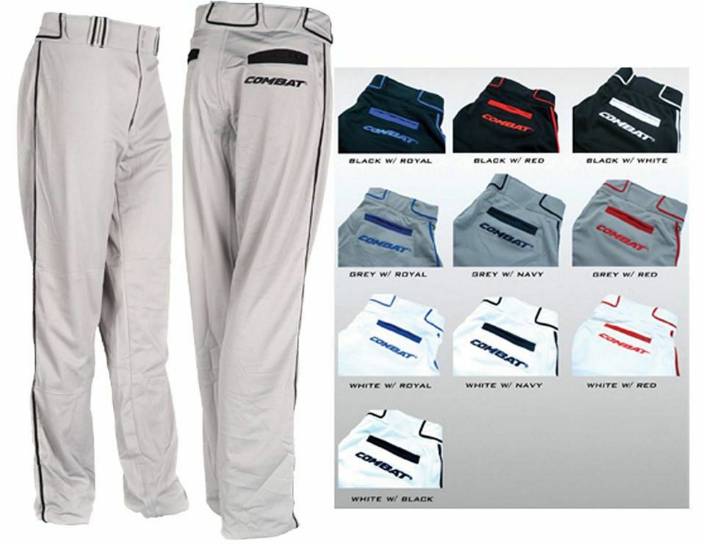 NEW Combat Adult Piped & Trimmed Stock Open Bottom Pro Baseball / Softball Pants