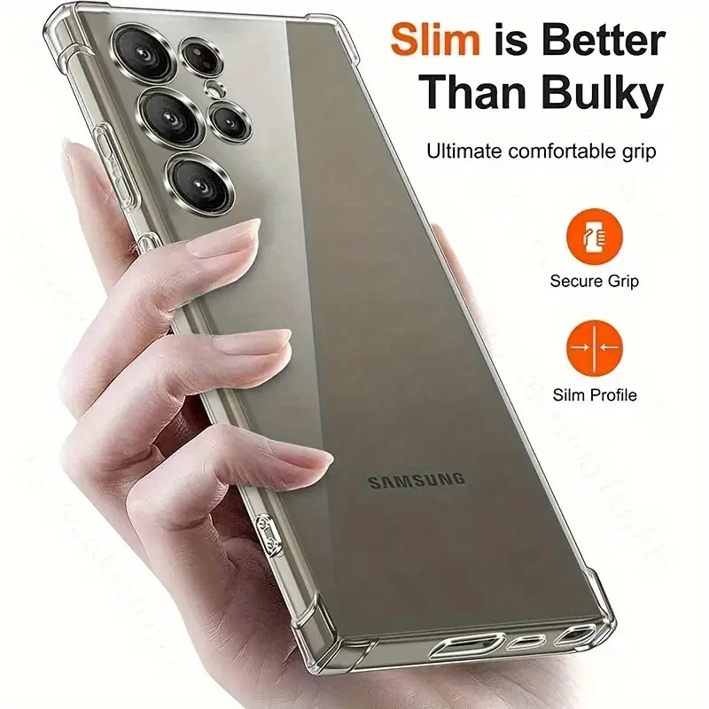 For Samsung Galaxy S24 Ultra Case Clear TPU Silicone Back Cover Protective case