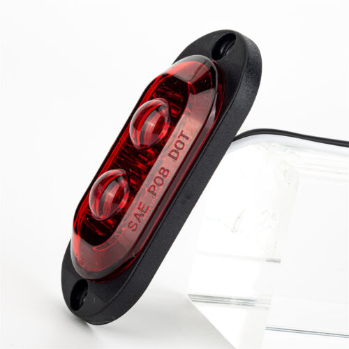 2-10PCS 2LED Car Side Marker Lights Truck Trailer Oval Clearance Light Amber Red - Foto 13 di 51