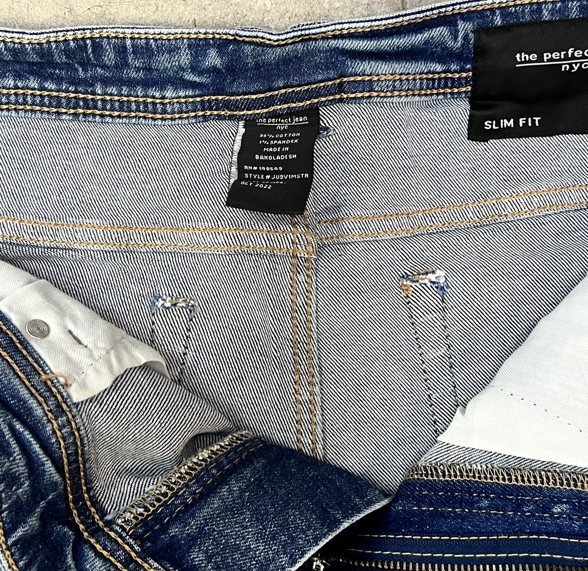 nyc The Perfect Jean Men's Slim Fit Stream Med Blue Multiple Sizes