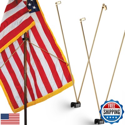Gisafai 2 Pcs Flag Spreader Gold Flag Spreader for Indoor Flag Juneteenth Fla