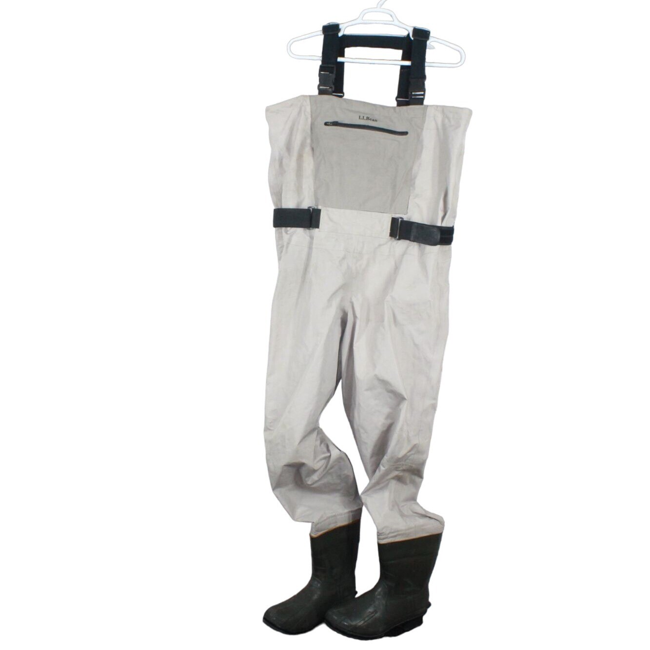 LL Bean Men's Double L Stretch Tan Waterproof Boot Foot Chest Waders