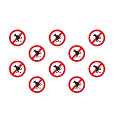 10 Sheets of No Pet Pooping Sign Stickers Funny Prohibitory Sign Pastes Stickers