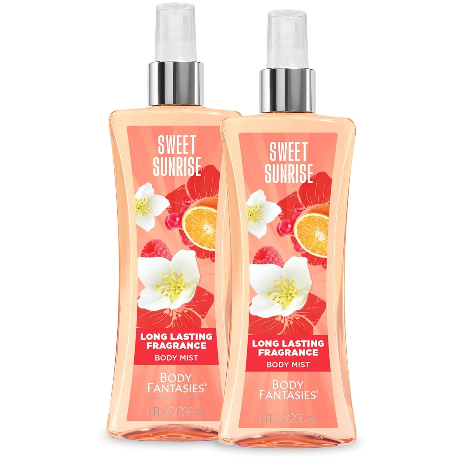 Body Fantasies Signature Fragrance Body Spray, Sweet Sunrise, 8 fl oz (Pack of 2