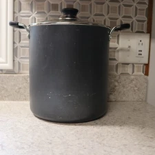 T-fal 12 Quart Black Nonstick Stock Pot With Glass Lid