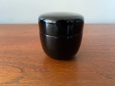 Vintage Antique Japanese Showa Period Natsume Tea Caddy Black Lacquer