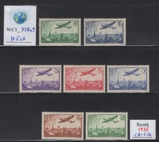 WC1_33849 H. FRANCE. Rare 1936 PLANE OVER PARIS air set. Sc.C8-C14. MVLH