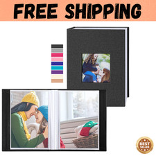 Photo Album 4x6 100 Pockets 2 Packs Small Mini Capacity Linen Photo Album Bulk