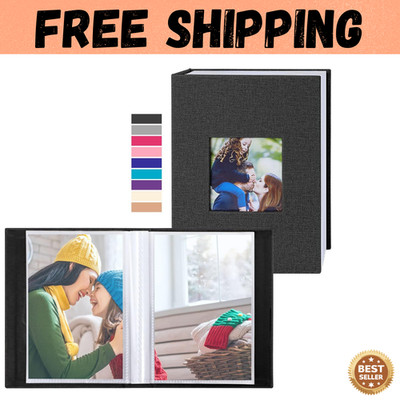 Photo Album 4x6 100 Pockets 2 Packs Small Mini Capacity Linen Photo Album Bulk