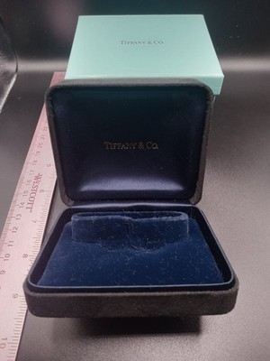 Tiffany & Co Box Empty Case Watch Link Bag Navy Blue Velvet White Ribbon