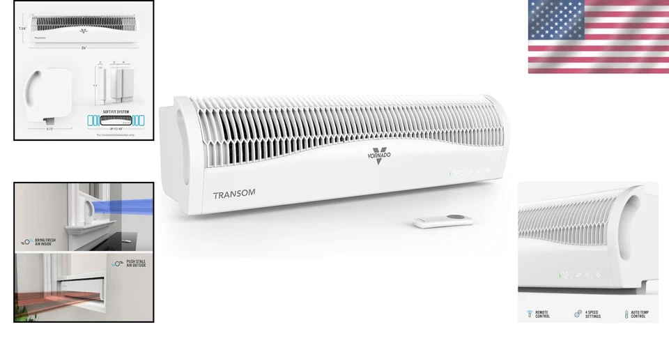 Powerful 4-Speed Window Fan with Remote Control - Image 2 of 4