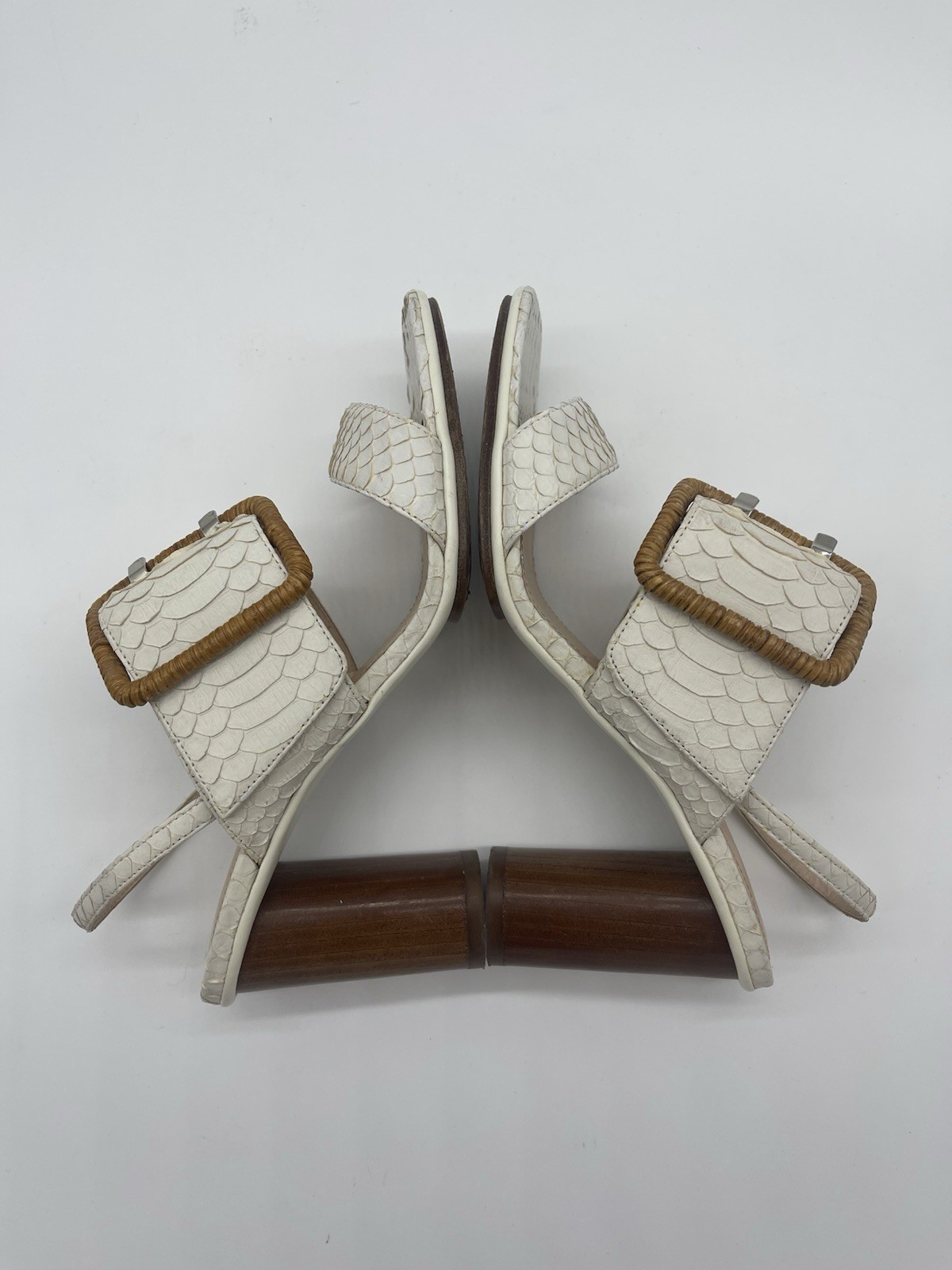 RODO Python Snakeskin Sandals Strappy Leather Hee… - image 7