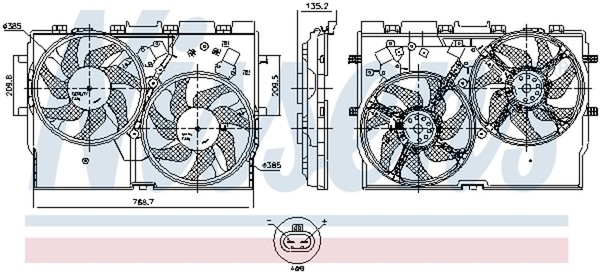 Nissens LüFter MotorküHlung 850004 Kunststoff 250W 12V FüR Fiat Ducato Bus 100 3-image
