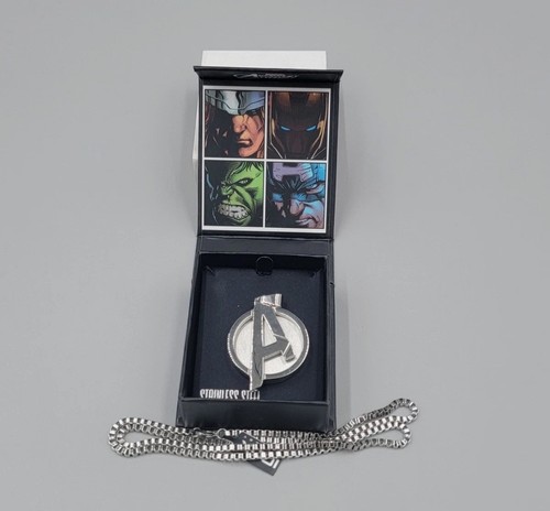 Avengers Assemble Pendant Marvel Necklace 23" Stainless Steel Thor Ironman Hulk
