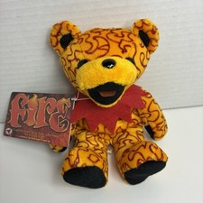 Grateful Dead FIRE Liquid Blue 7" Bean Bear Plush Birthday 3/22/90 Rare NWT