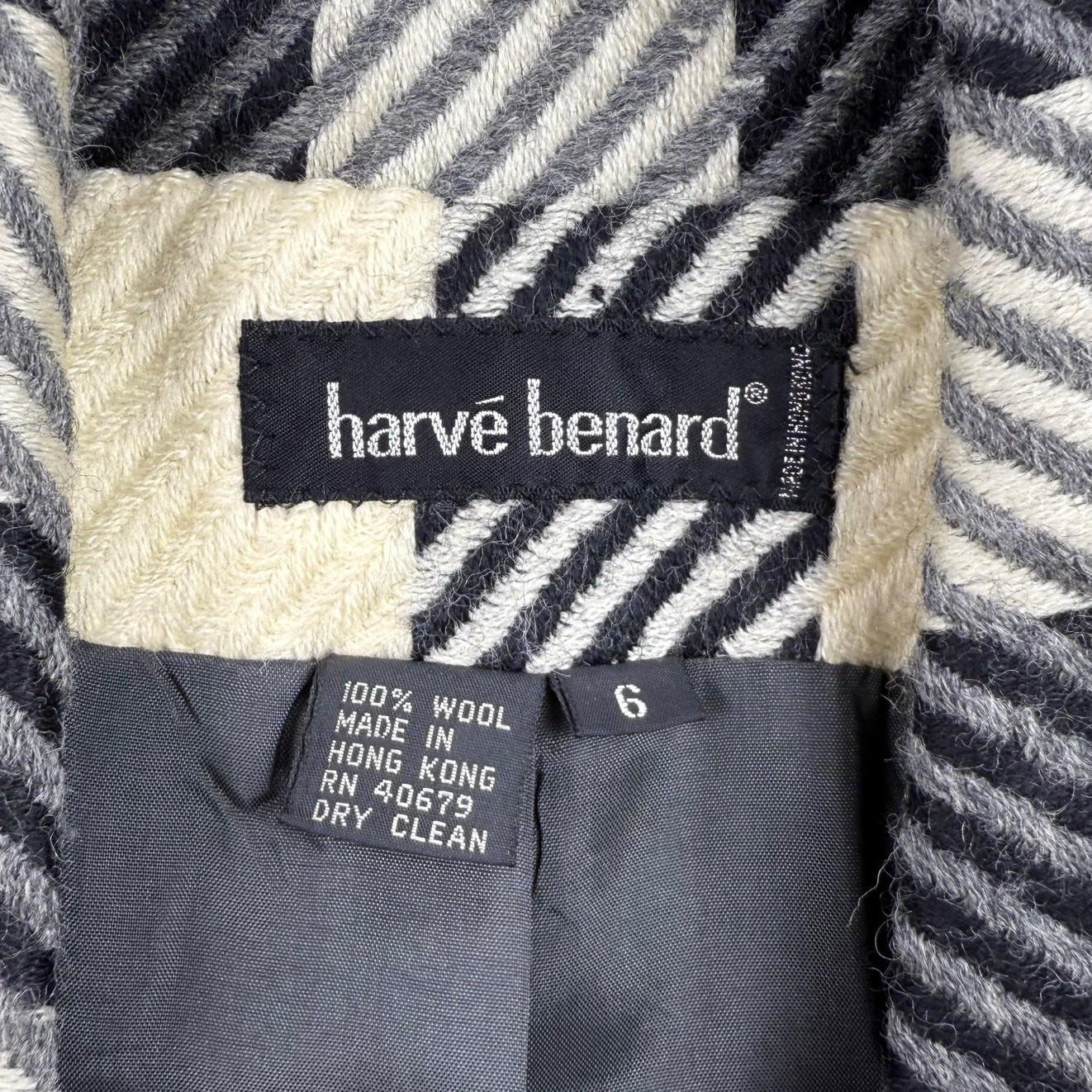 Harve Benard Blazer Women's Vintage Check Plaid Wool Double Breasted Sz 6