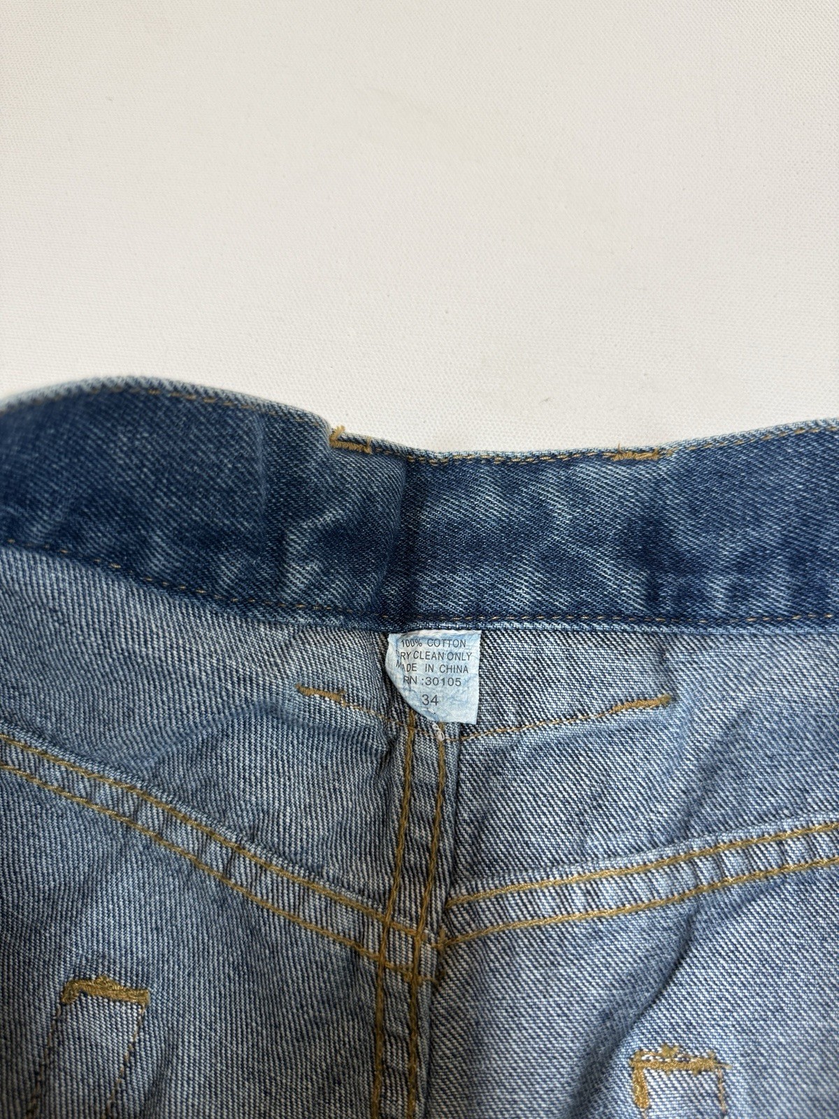 Vintage Jeff Hamilton Jeans Mens 34x34 Blue Denim NBA AOP Patchwork 90s Logo NWT