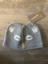 PATAGONIA Baby Animal Friends Beanie, 60585, owl drifter grey color, size 6-12m
